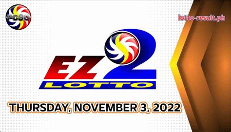 EZ2 RESULT, Thursday, November 9, 2023 – Official PCSO .